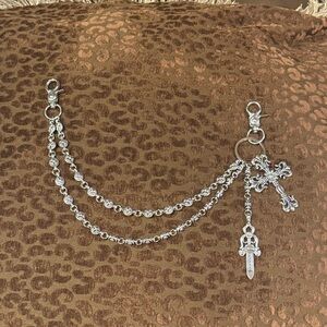 Chrome Hearts Silver Cross Chain Holder